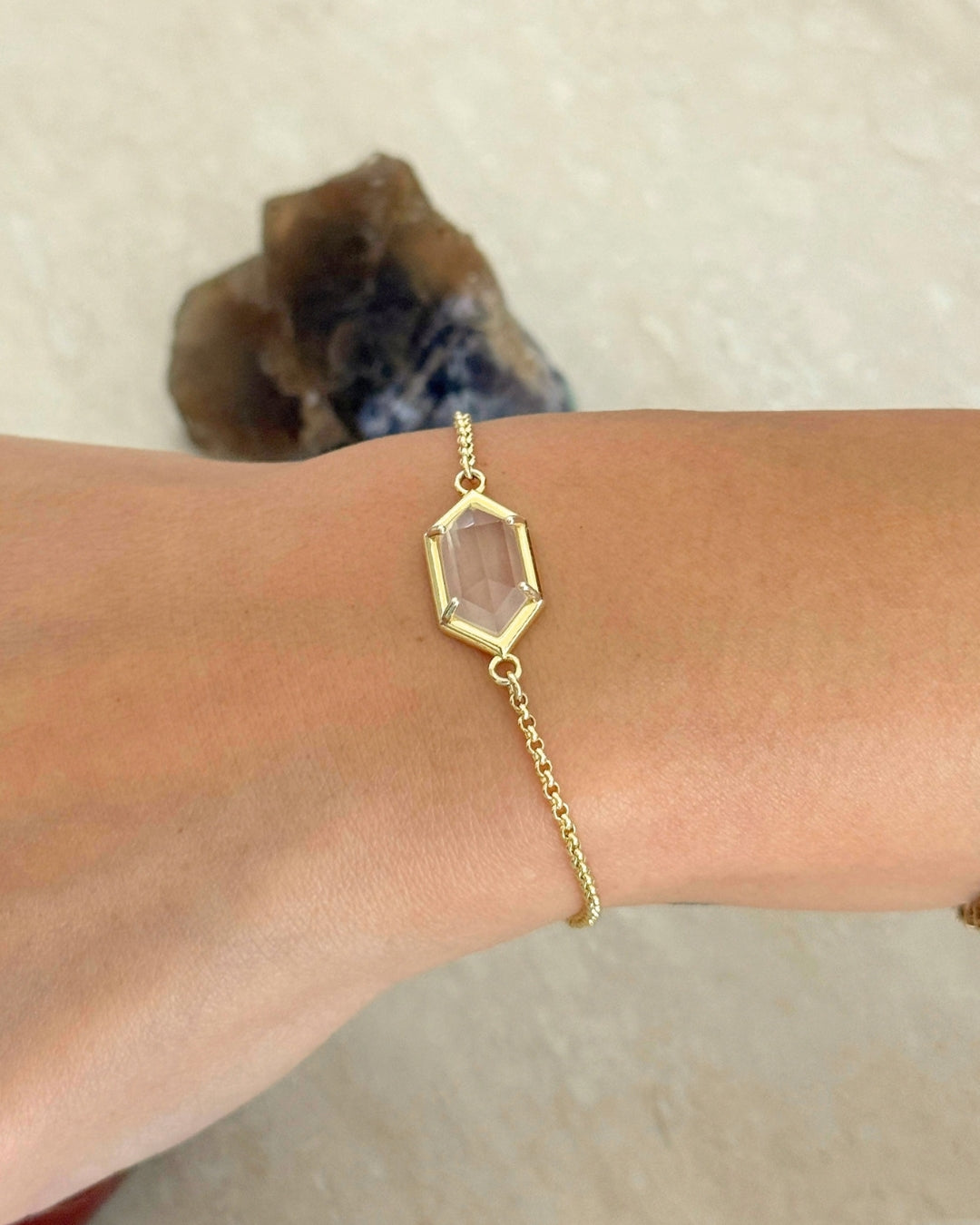Hexa Rose Quartz Bracelet - Antonia Y. Jewelry