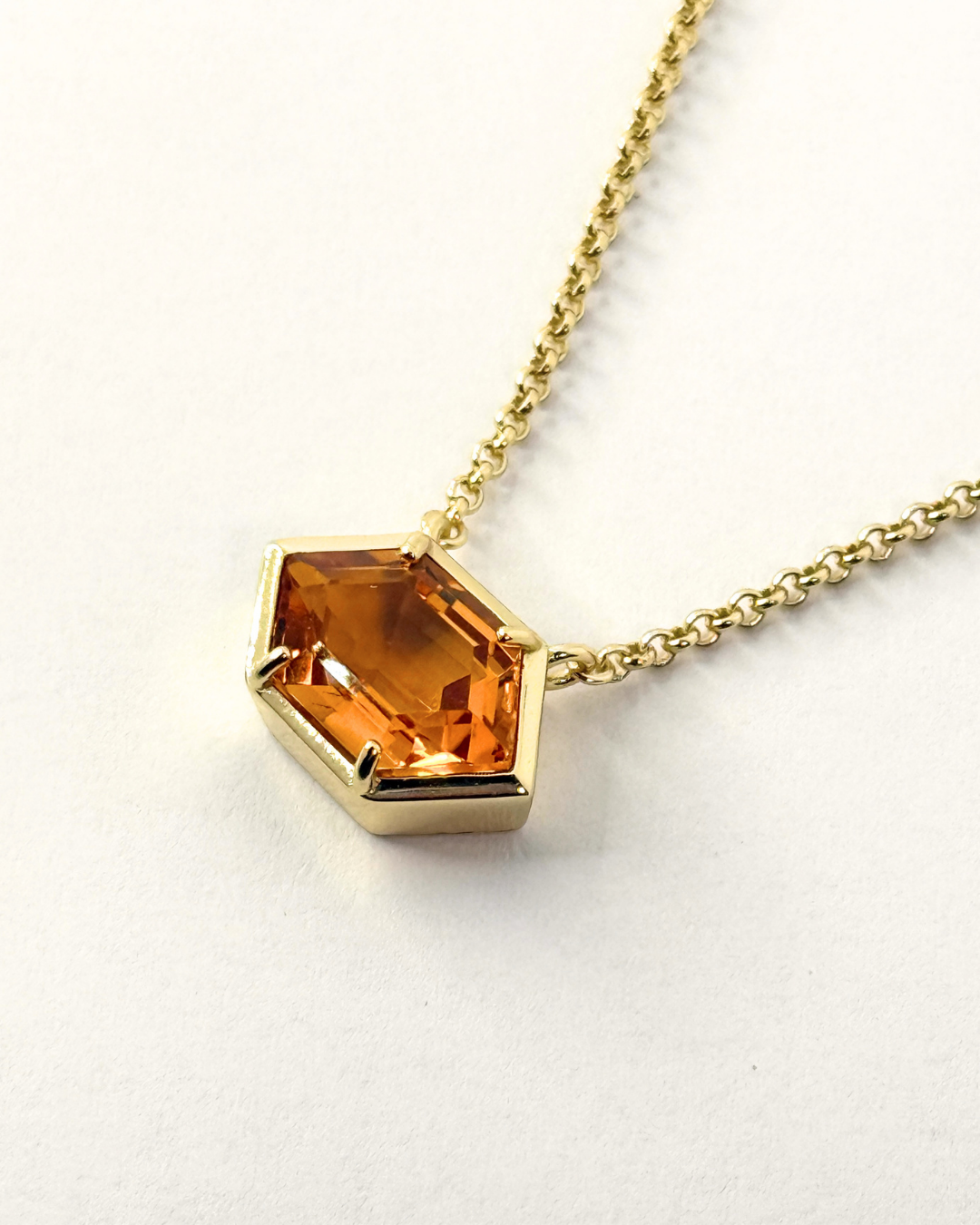 Hexa Citrine Necklace - Antonia Y. Jewelry