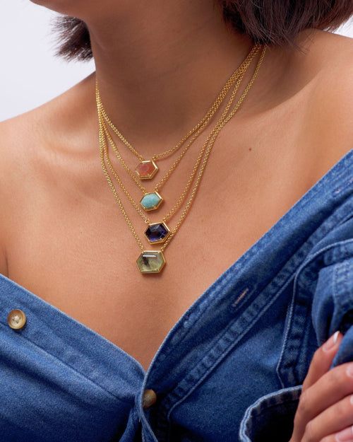 Hexa Gemstone Necklace - Antonia Y. Jewelry