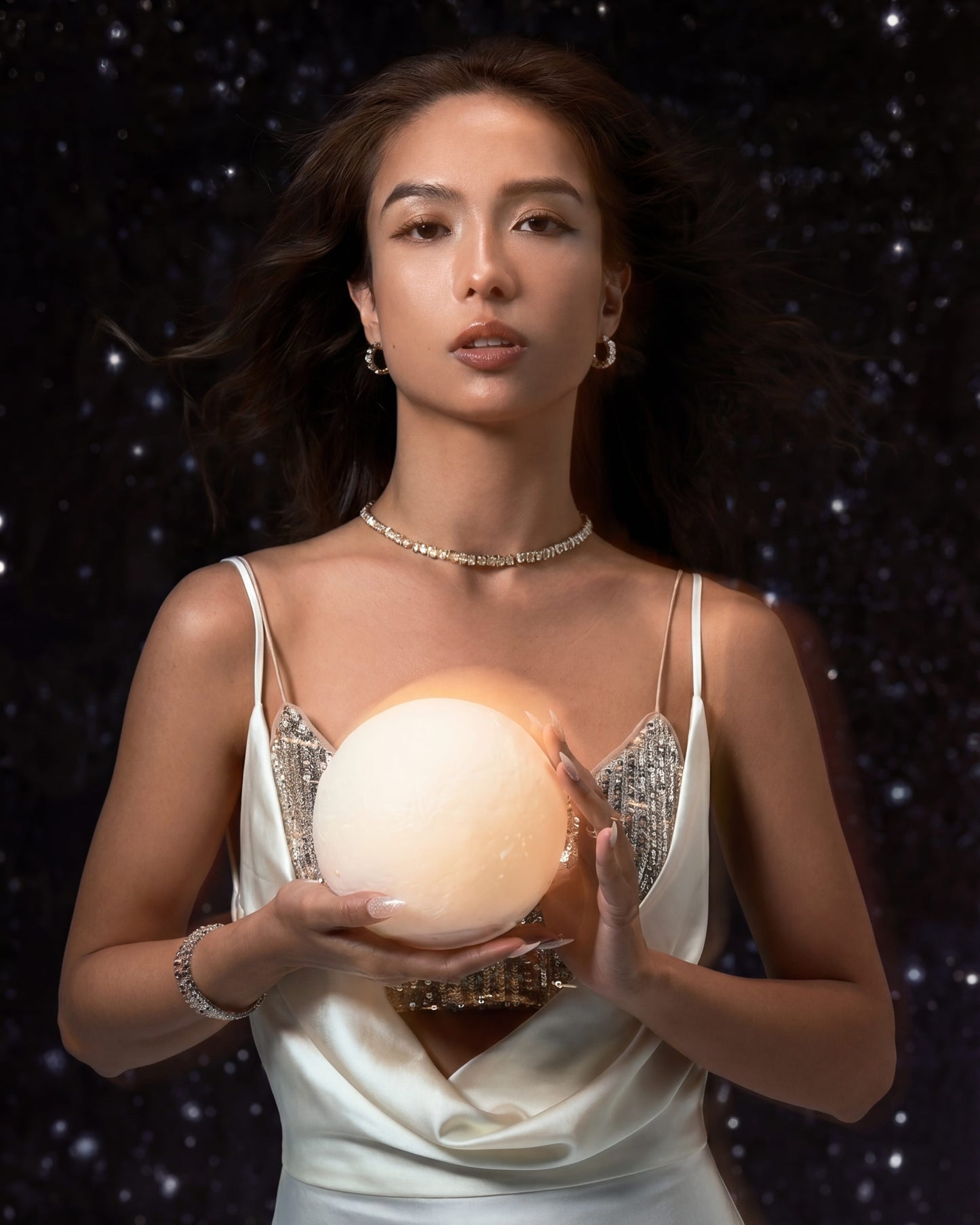 Rhiannon Moon Phase Necklace in Rose Gold - Antonia Y. Jewelry