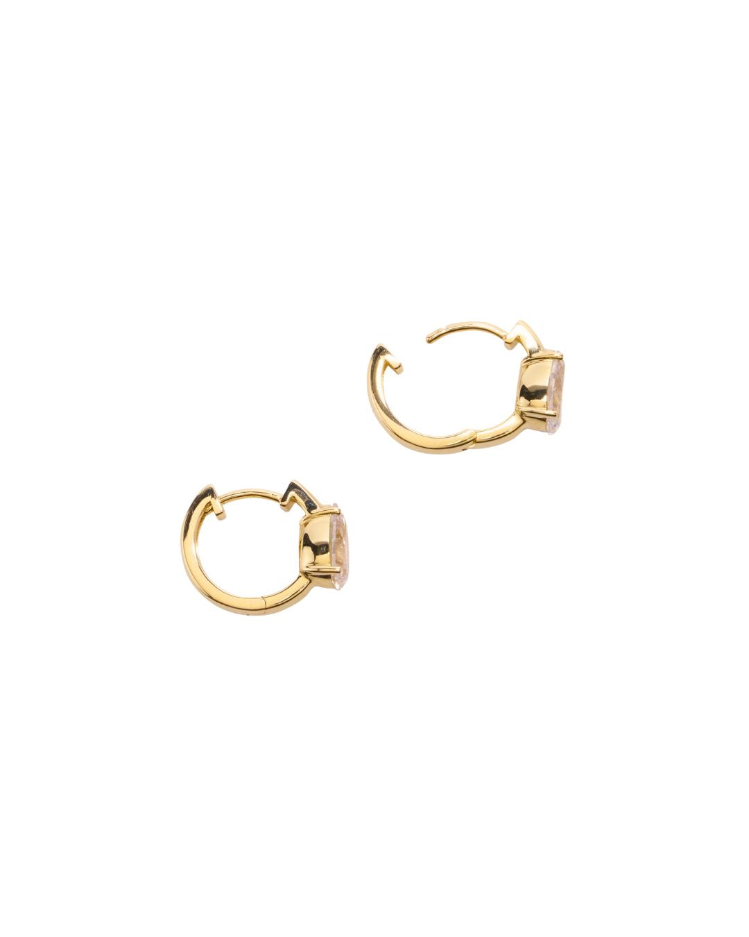 Lab-Grown Diamond Pear Huggies in 14K Gold - Antonia Y. Jewelry