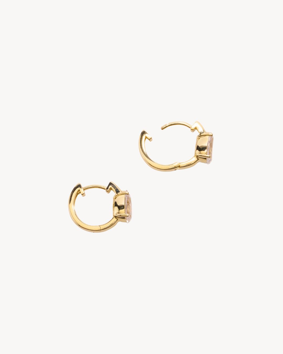Lab-Grown Diamond Pear Huggies in 14K Gold - Antonia Y. Jewelry