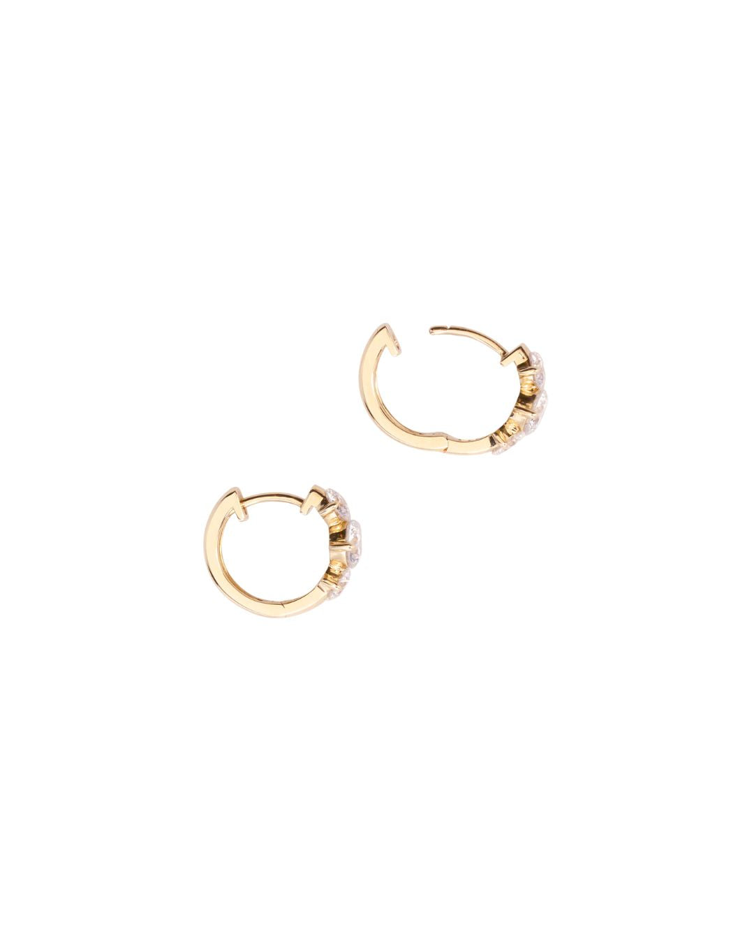 Lab-Grown Diamond Triple Stack Huggies in 14K Gold - Antonia Y. Jewelry