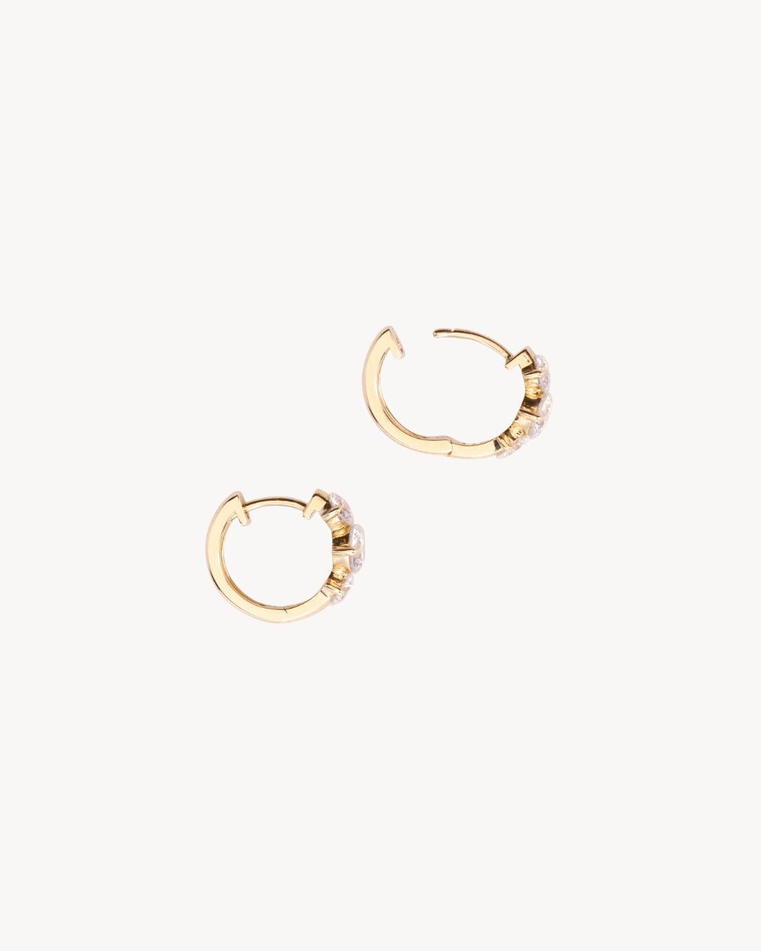 Lab-Grown Diamond Triple Stack Huggies in 14K Gold - Antonia Y. Jewelry