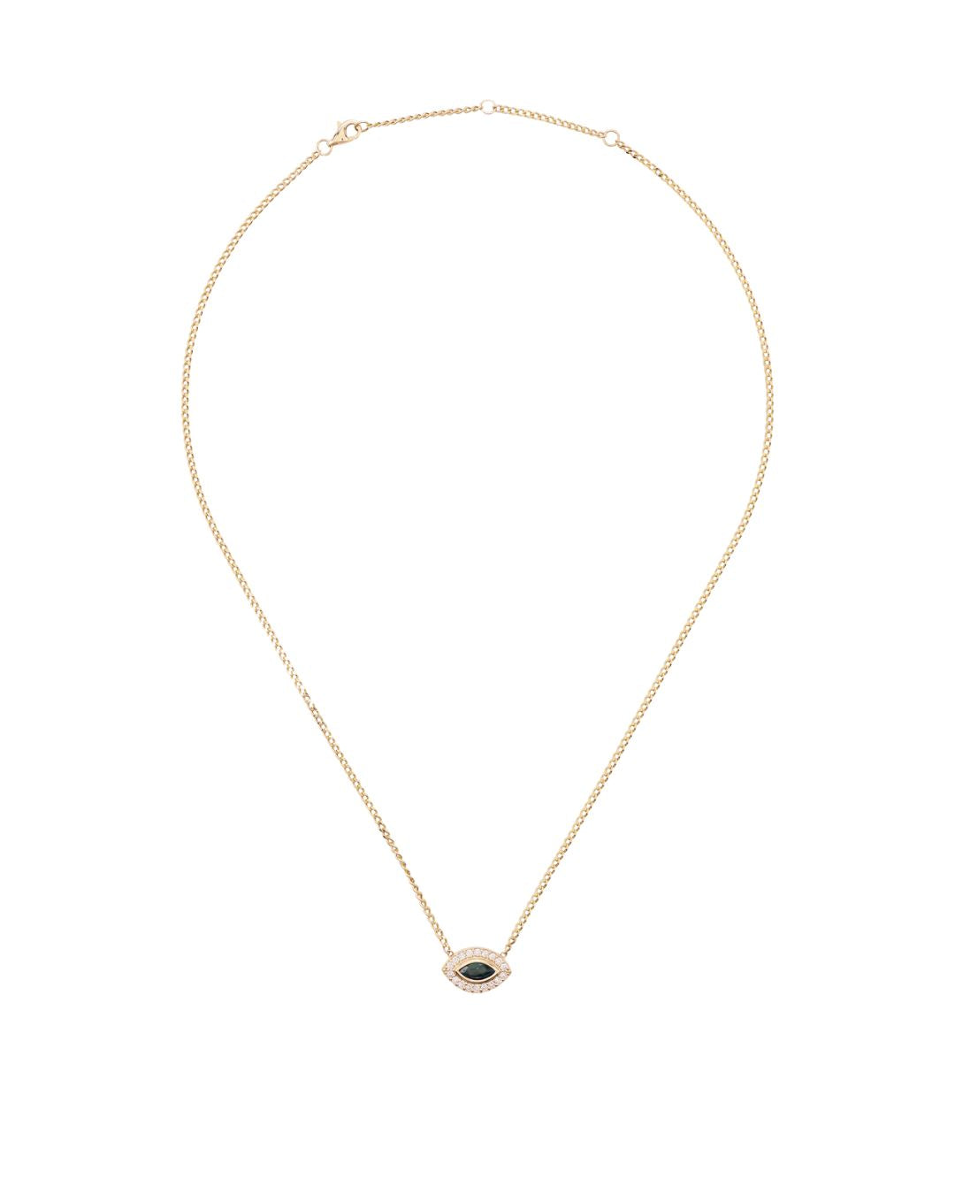 Isha Evil Eye Necklace in 18K Gold - Tourmaline - Antonia Y. Jewelry