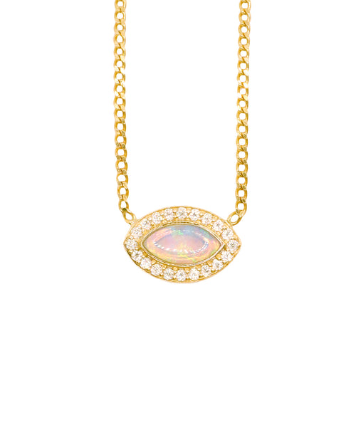 Isha Evil Eye Necklace in 18K Gold - Antonia Y. Jewelry