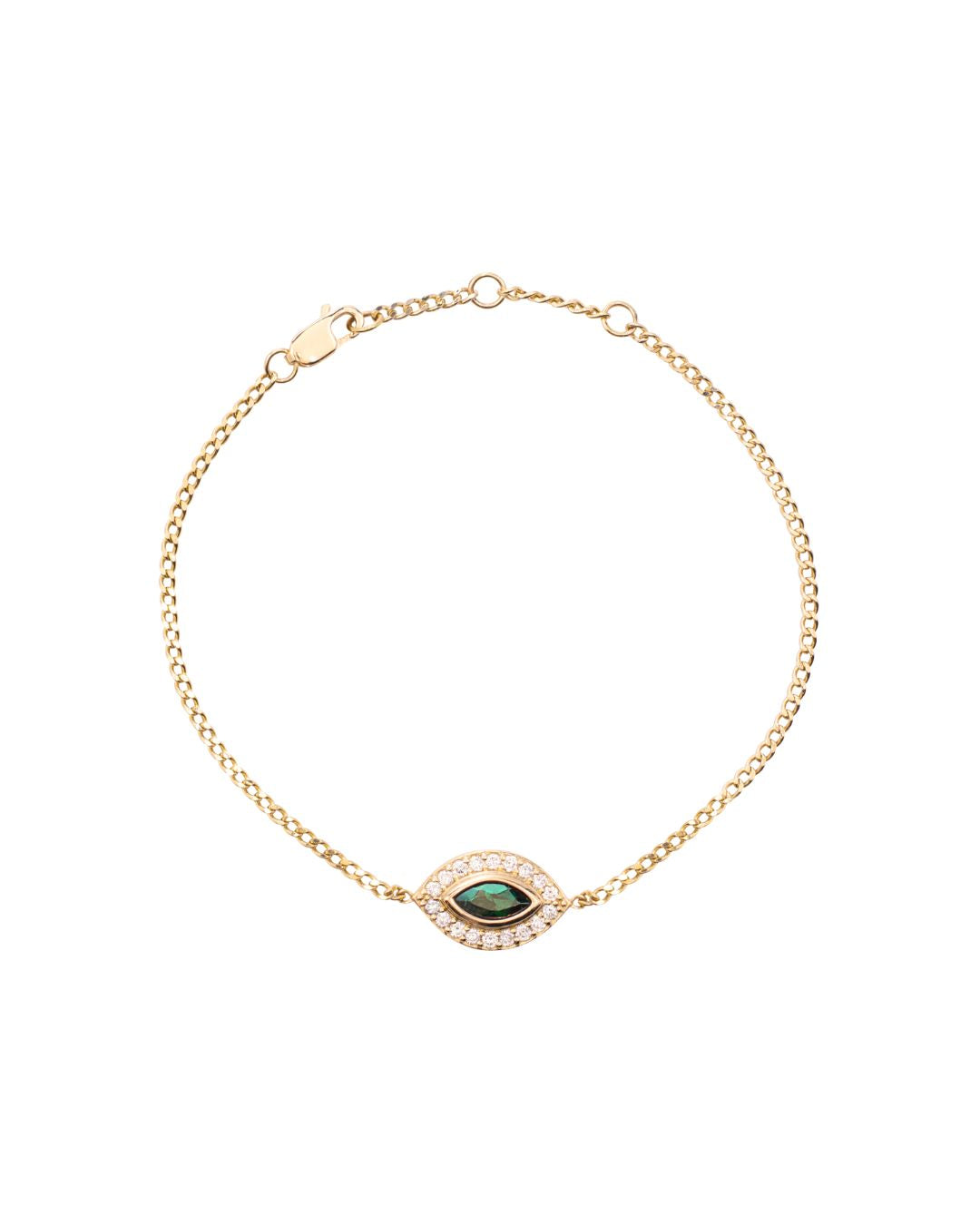 Isha Evil Eye Bracelet in 18K Gold - Tourmaline - Antonia Y. Jewelry