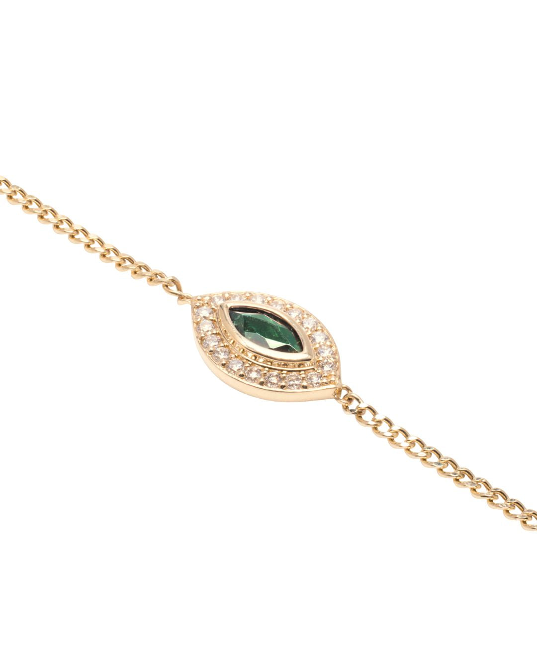 Isha Evil Eye Bracelet in 18K Gold - Tourmaline - Antonia Y. Jewelry