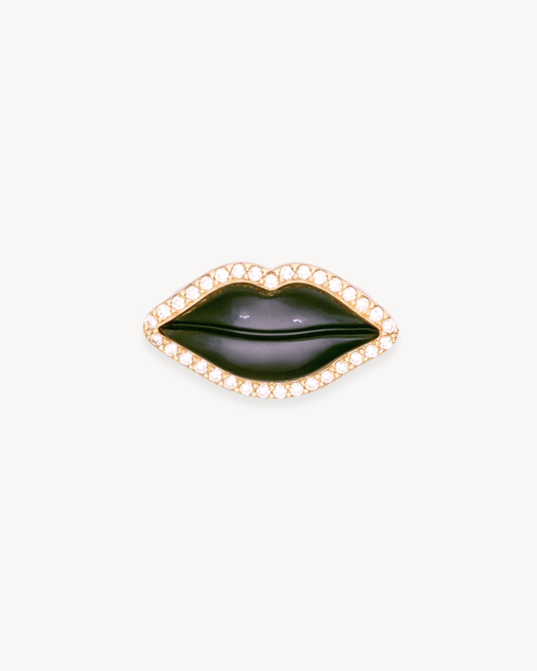 Kiss Gemstone Lips Ring in Black Onyx - Antonia Y. Jewelry