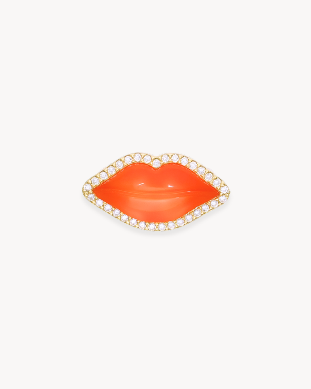 Kiss Gemstone Lips Ring in Carnelian - Antonia Y. Jewelry