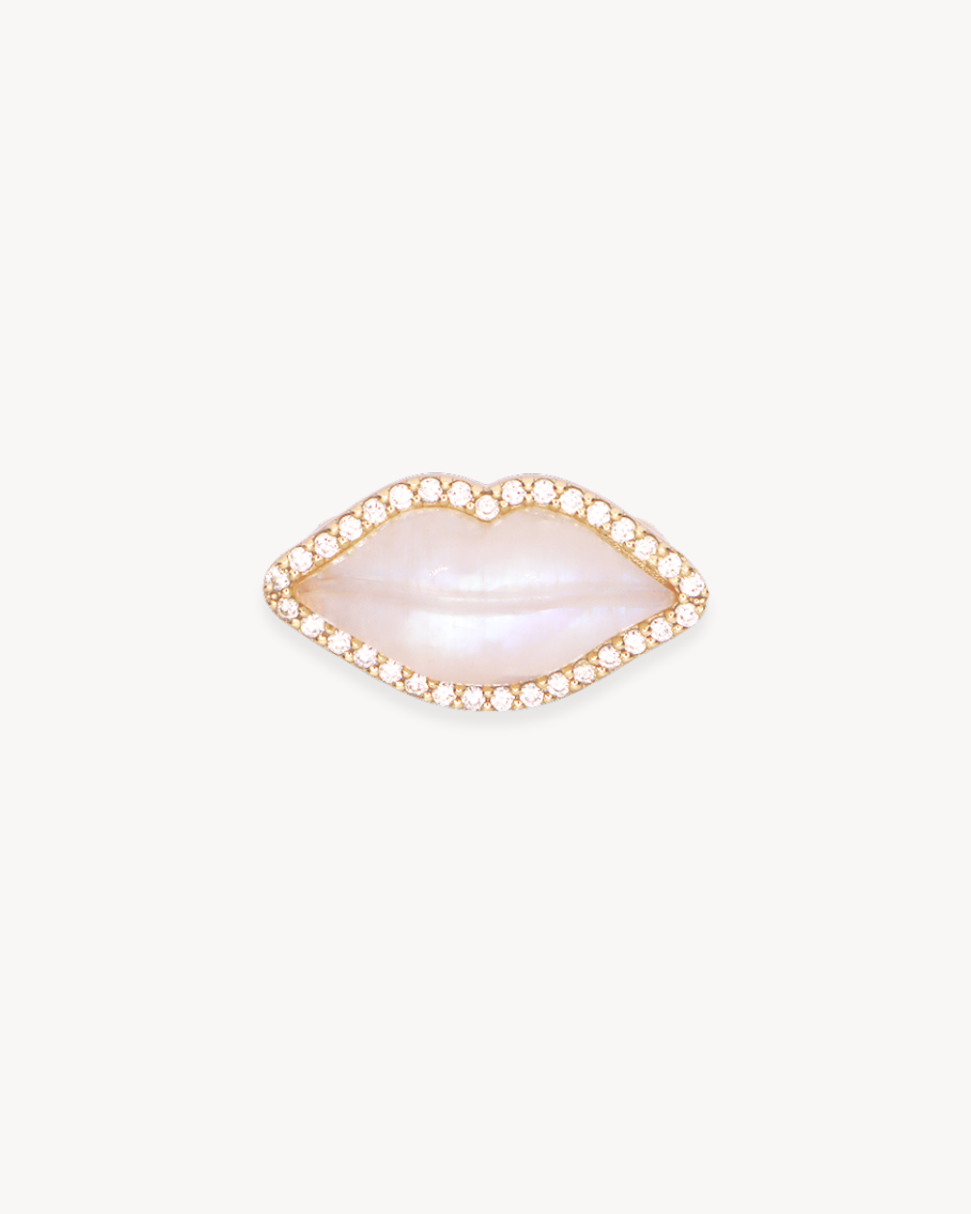 Kiss Gemstone Lips Ring in Moonstone - Antonia Y. Jewelry