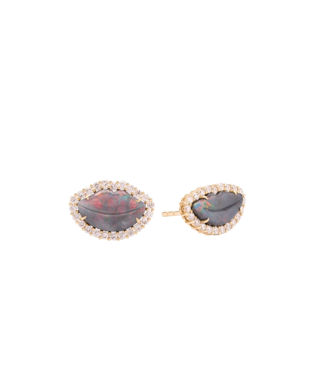 Kiss Opal Lips Stud in 14K Gold - Antonia Y. Jewelry