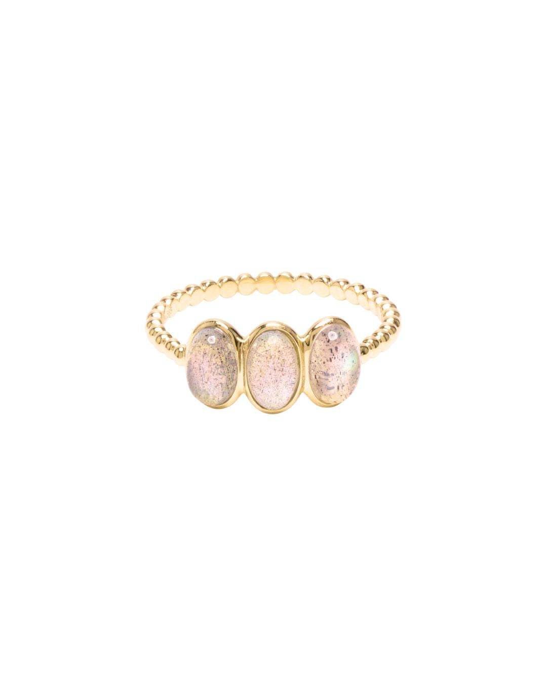 Beaded Labradorite Ring in 14K Gold - Antonia Y. Jewelry