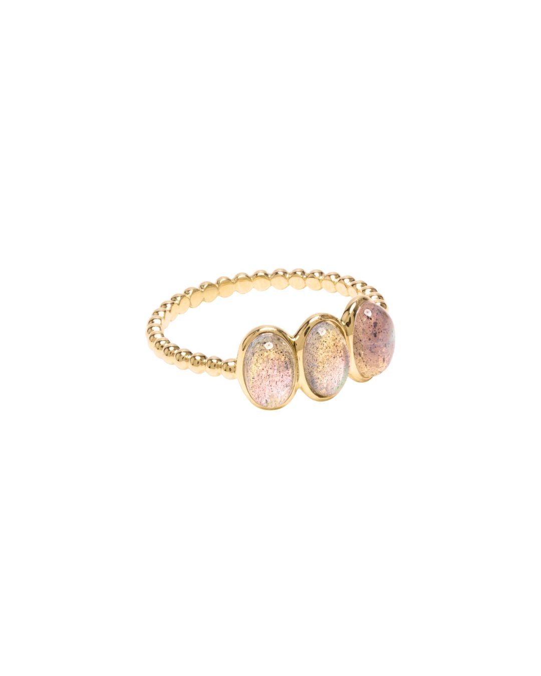 Beaded Labradorite Ring in 14K Gold - Antonia Y. Jewelry