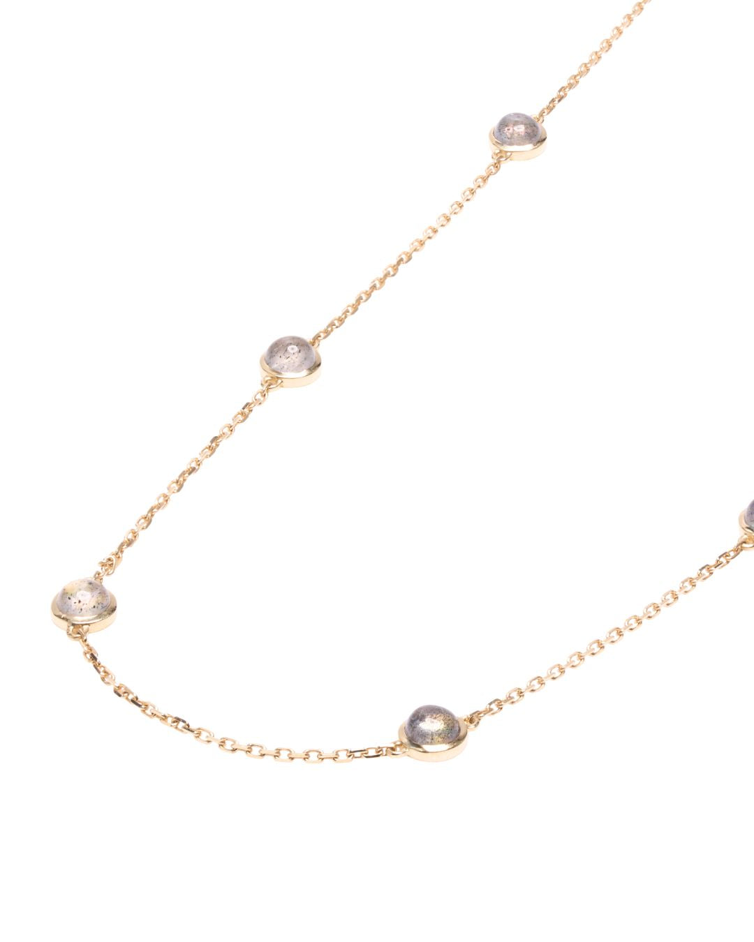 Labradorite Station Necklace in 14K Gold - Antonia Y. Jewelry