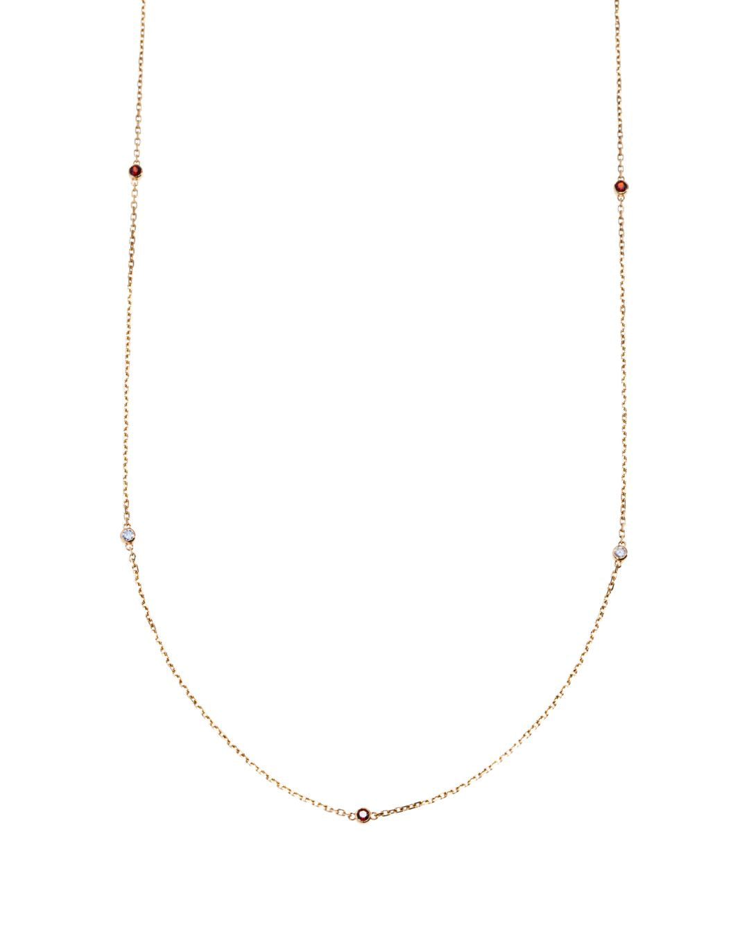 Laina Gemstone Station Necklace in 14K Gold - Antonia Y. Jewelry