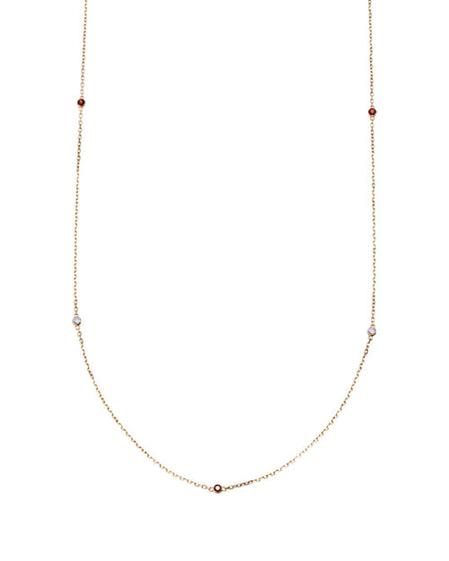Laina Gemstone Station Necklace in 14K Gold - Antonia Y. Jewelry