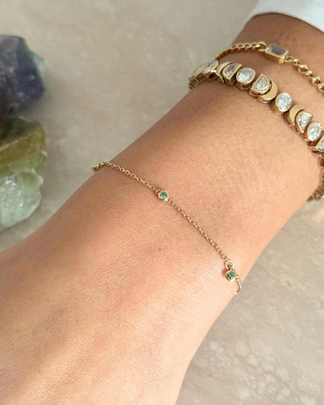 Laina Tsavorite Bracelet in 14K Gold - Antonia Y. Jewelry