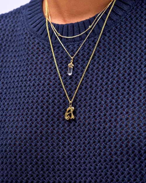 Initial Gold Letter Necklace - Antonia Y. Jewelry
