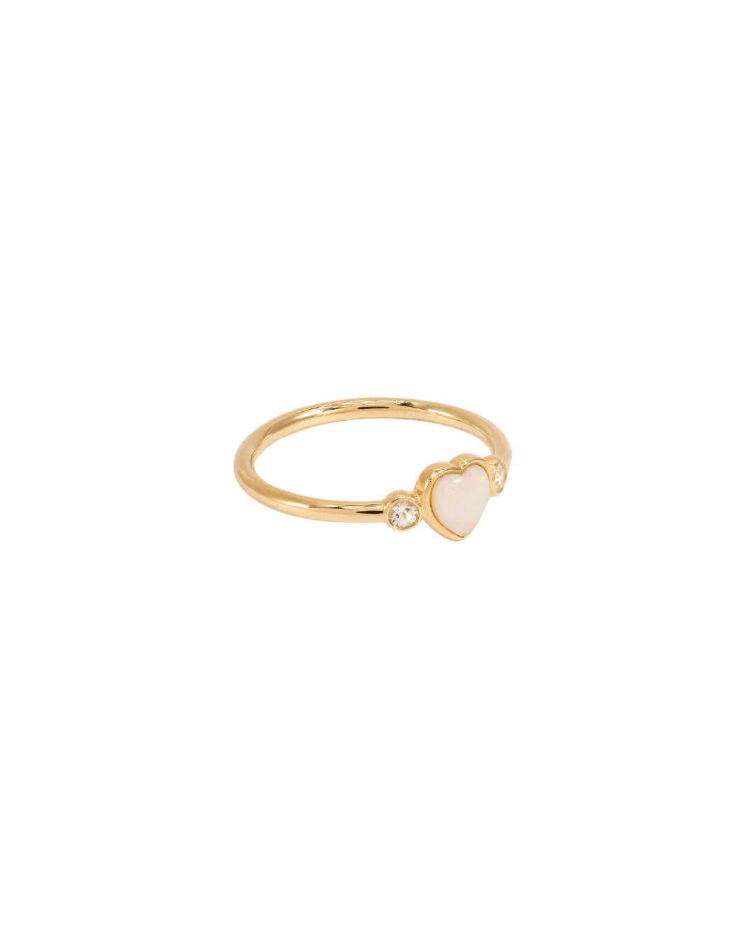 Libi Dainty Heart Opal Ring in 9K Gold - Antonia Y. Jewelry