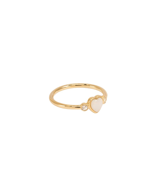 Libi Dainty Heart Opal Ring in 9K Gold