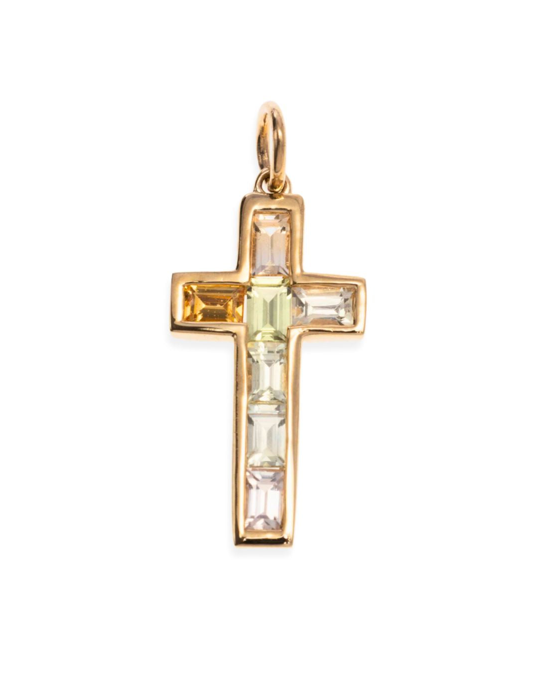 Liora Yellow Sapphire Cross in 9K Gold - Antonia Y. Jewelry