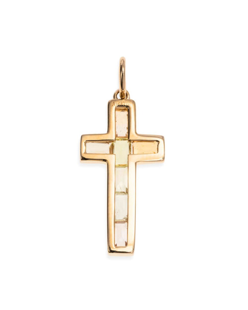 Liora Yellow Sapphire Cross in 9K Gold - Antonia Y. Jewelry