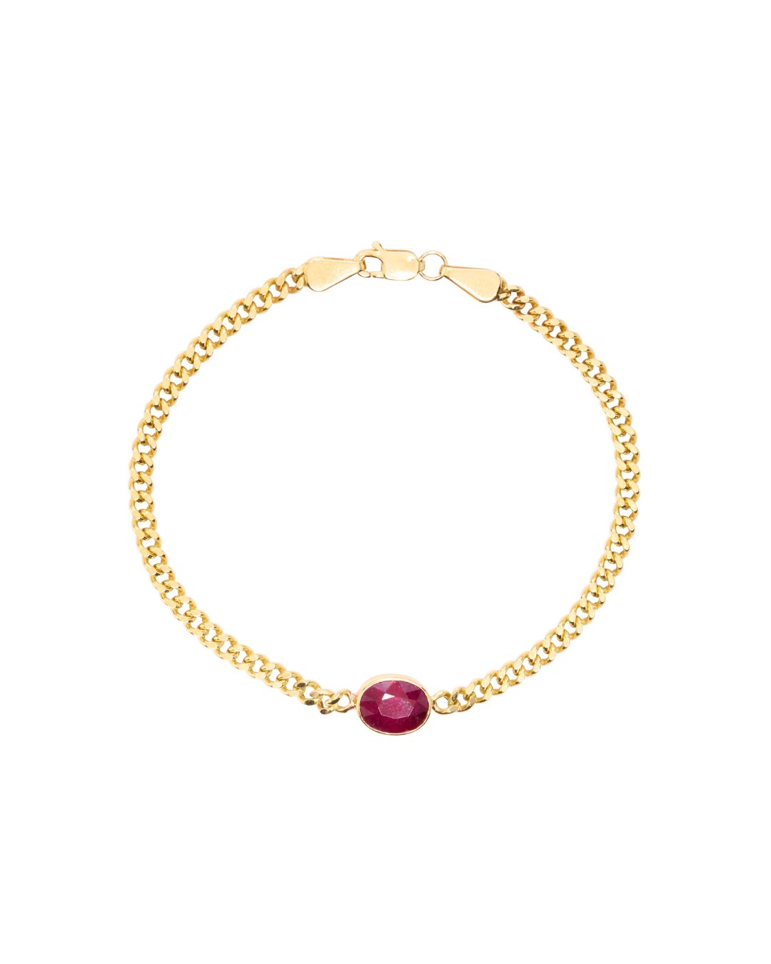 Lux Oval Ruby Bracelet in 18K Gold - Antonia Y. Jewelry