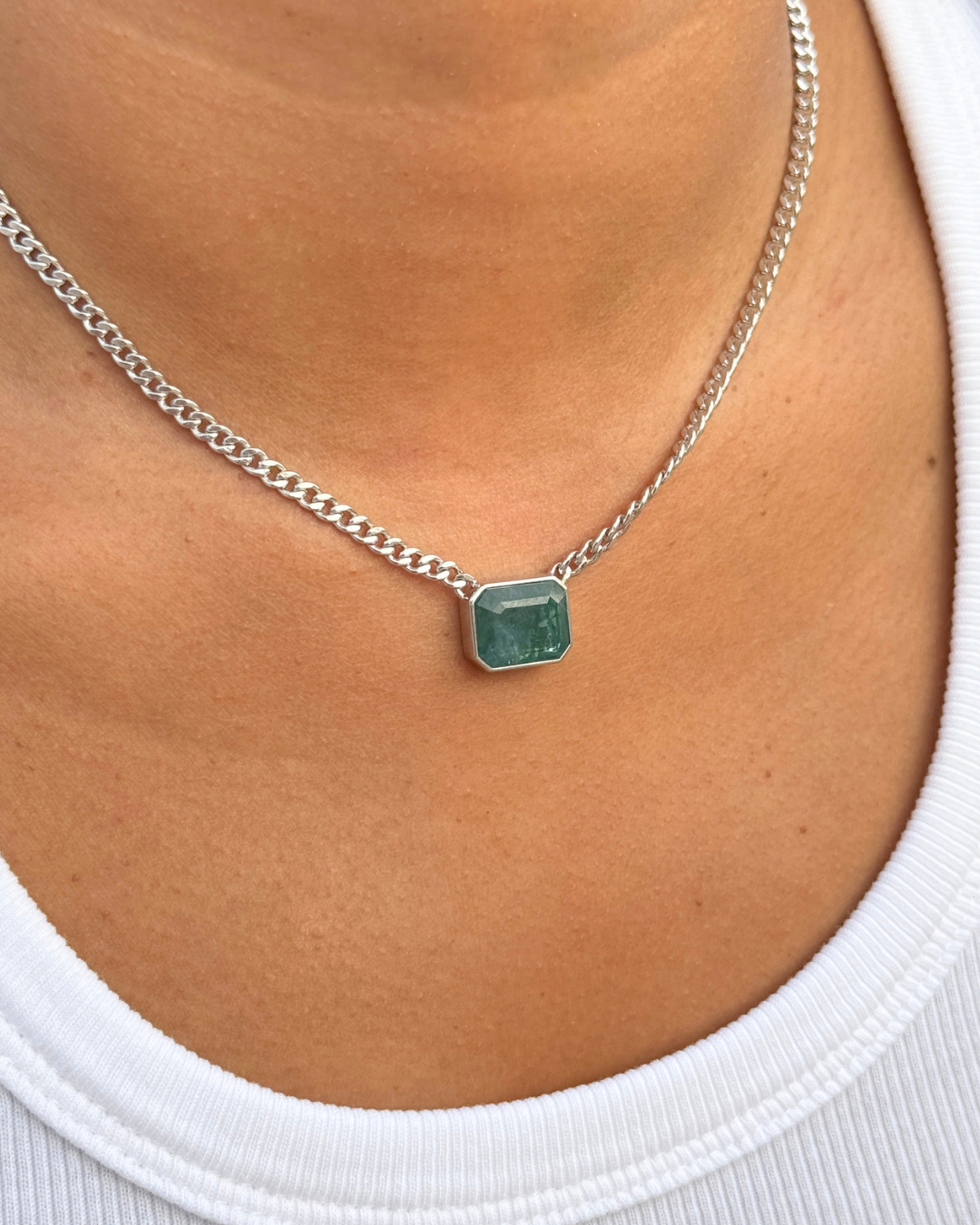 Lux Grandidierite Necklace in Silver - Antonia Y. Jewelry