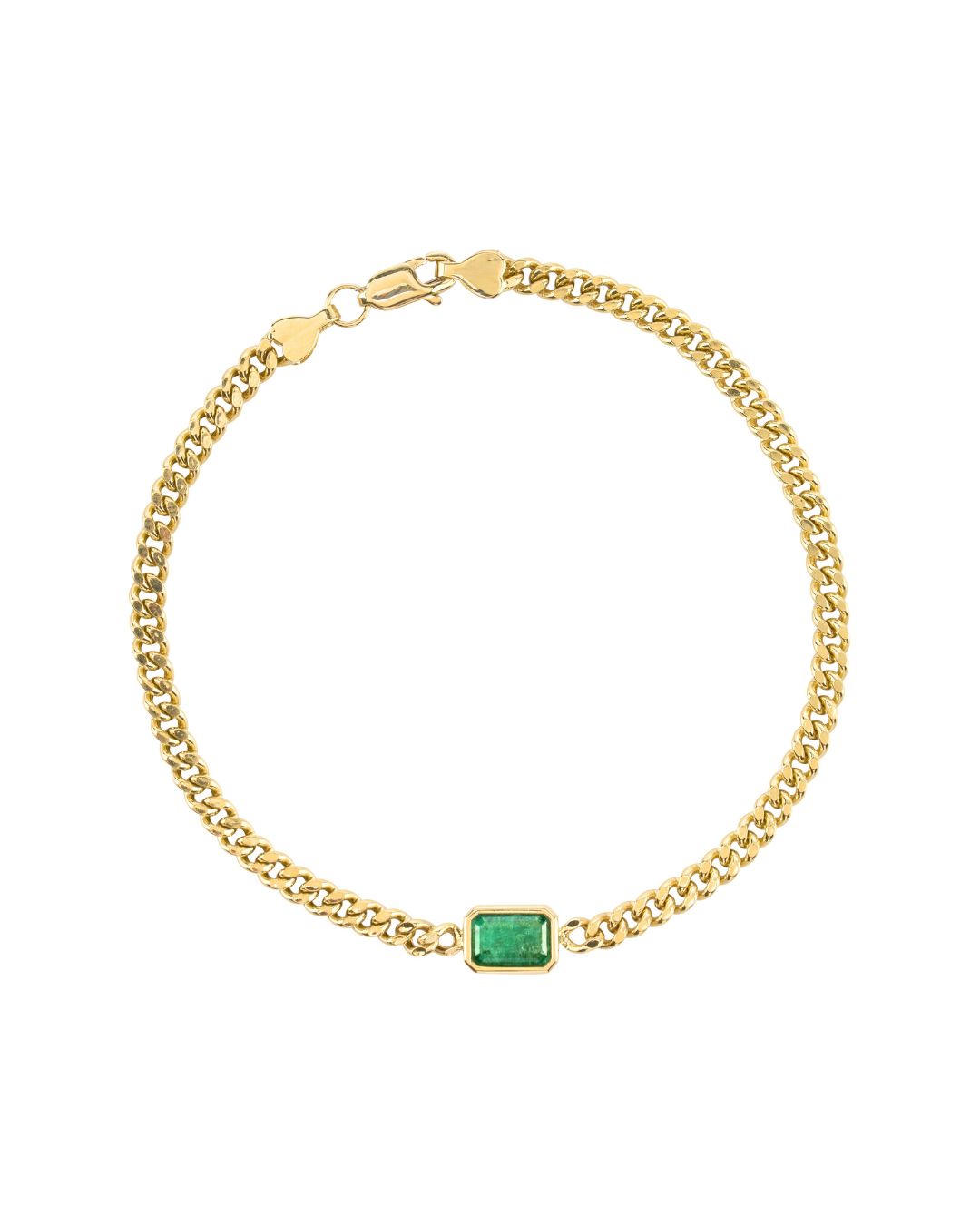 Lux Natural Emerald Bracelet in 18K Gold - Antonia Y. Jewelry