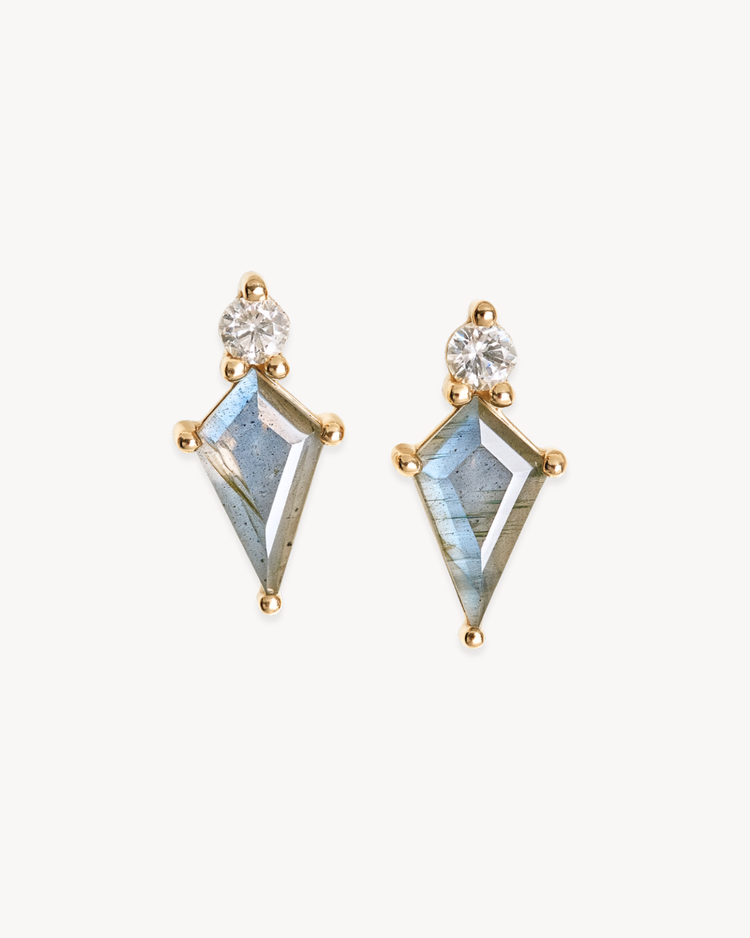 Neela Labradorite Earrings in 14K Gold - Antonia Y. Jewelry