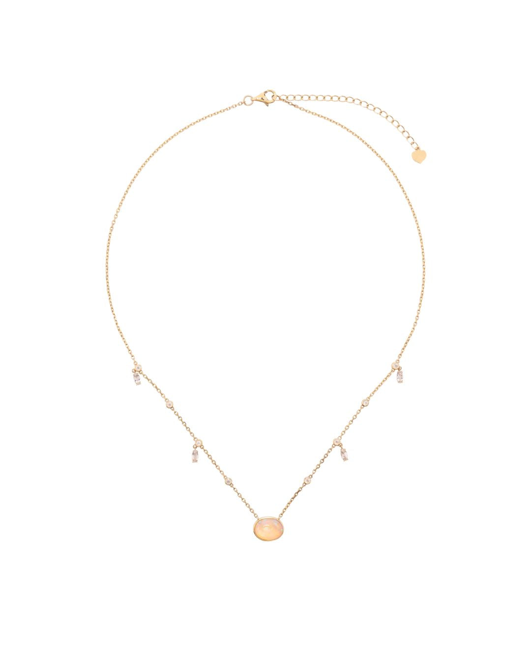 Nina Opal Shaker Necklace in 14K Gold - Antonia Y. Jewelry