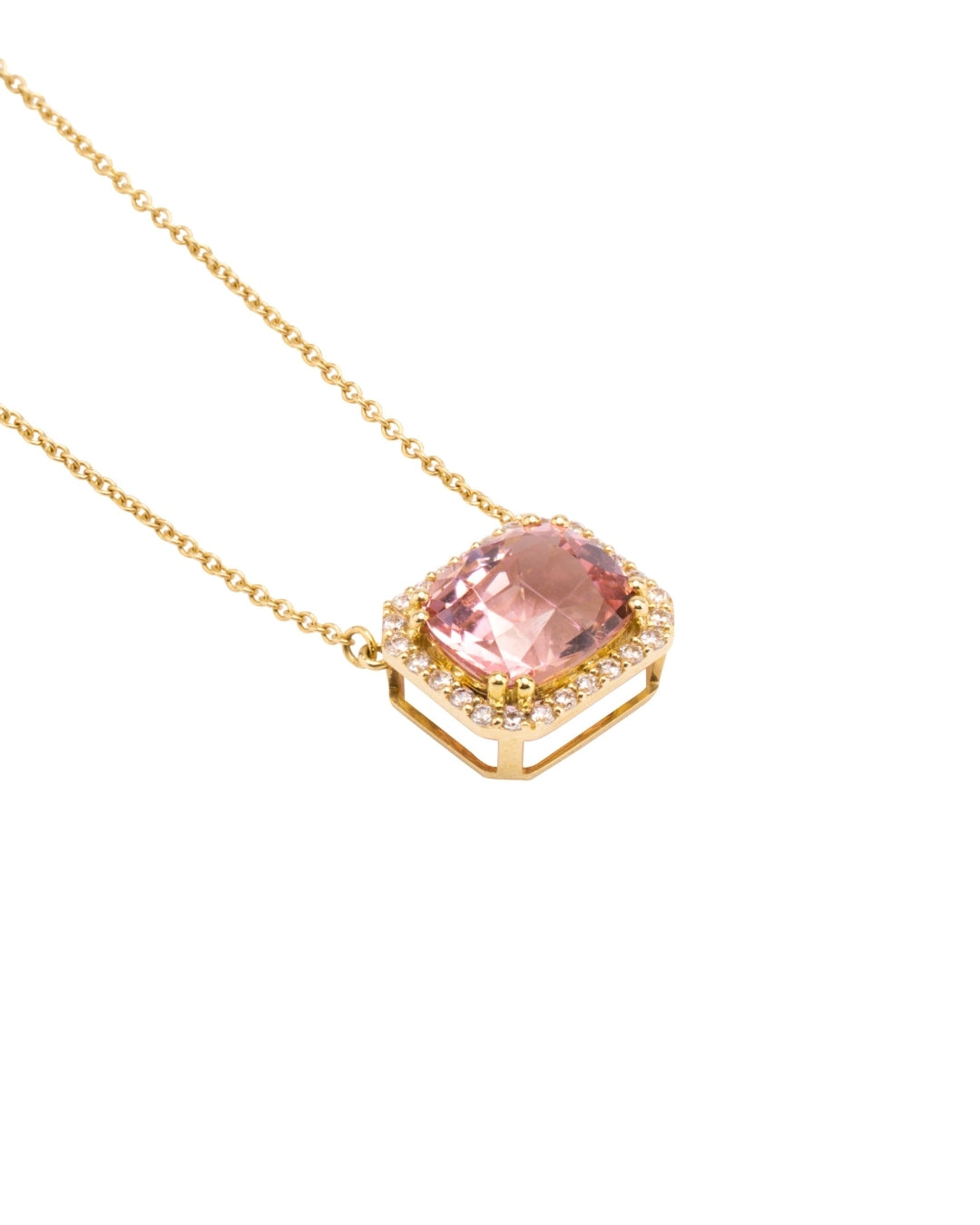 Pink Tourmaline Necklace in 18K Gold - Antonia Y. Jewelry
