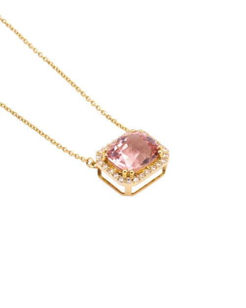 Pink Tourmaline Necklace in 18K Gold