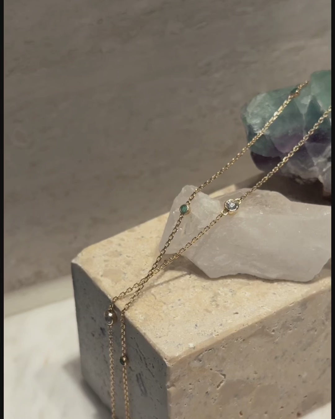 Ayla Station Necklace with Lab-Grown Diamonds in 14K Gold