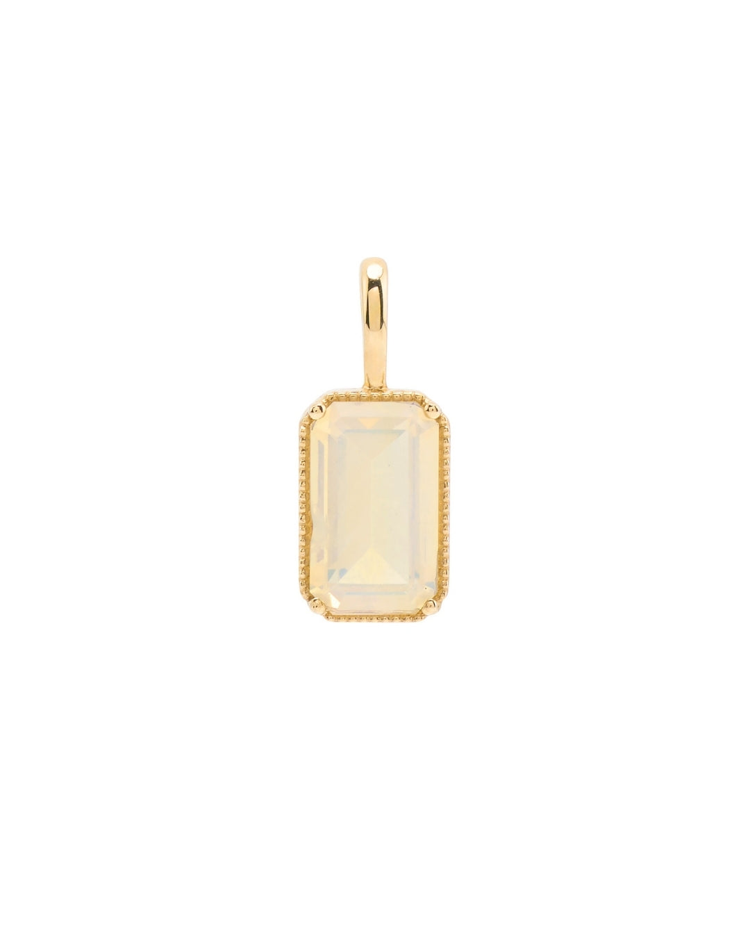 Rectangle Opal Pendant in 9K Gold - Antonia Y. Jewelry
