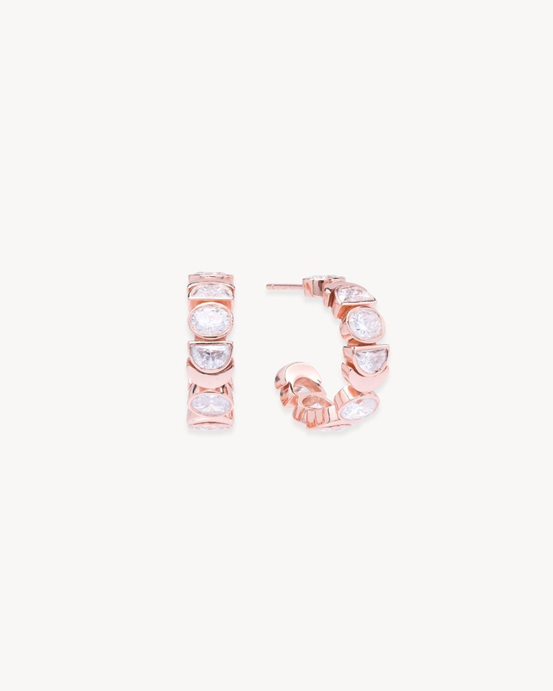 Rhiannon Moon Phase Earrings in Rose Gold - Antonia Y. Jewelry
