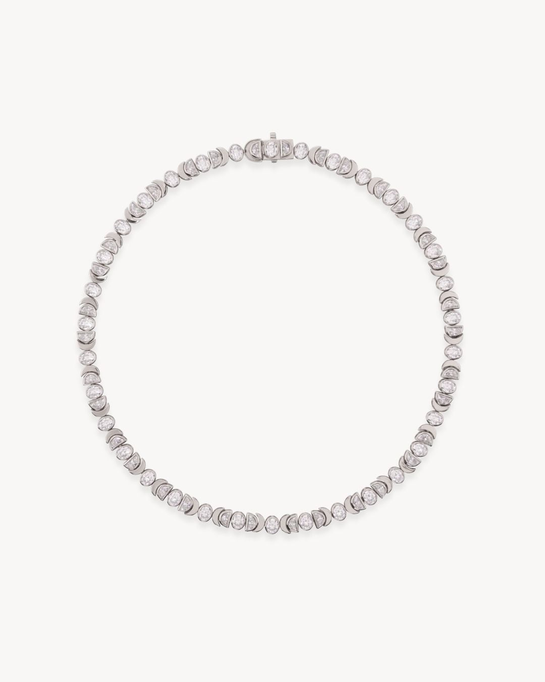 Rhiannon Moon Phase Necklace in White Gold - Antonia Y. Jewelry