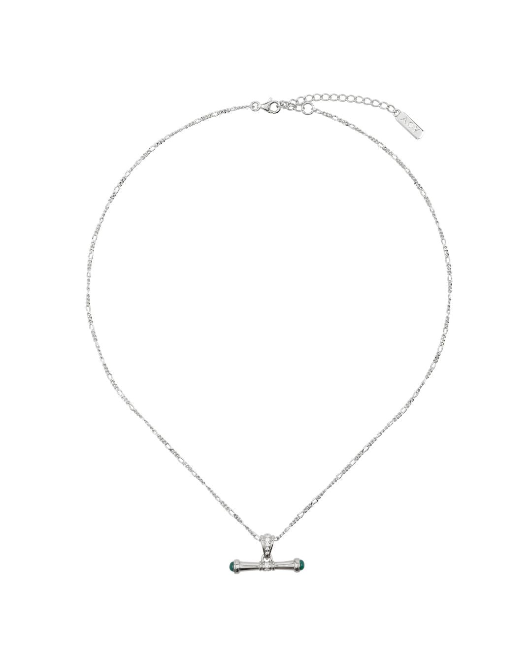 Lenora Green Agate Necklace in Silver - Antonia Y. Jewelry