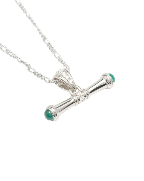 Lenora Green Agate Necklace in Silver