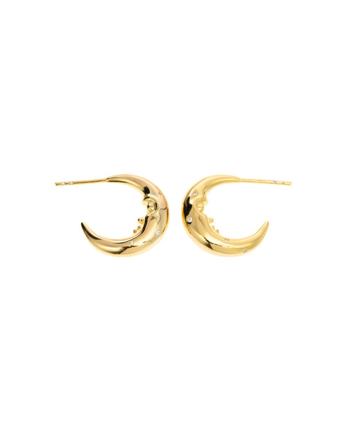 Selene Moon Hoops - Antonia Y. Jewelry