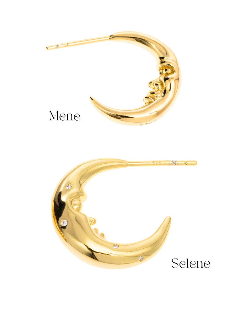 Selene Moon Hoops - Antonia Y. Jewelry