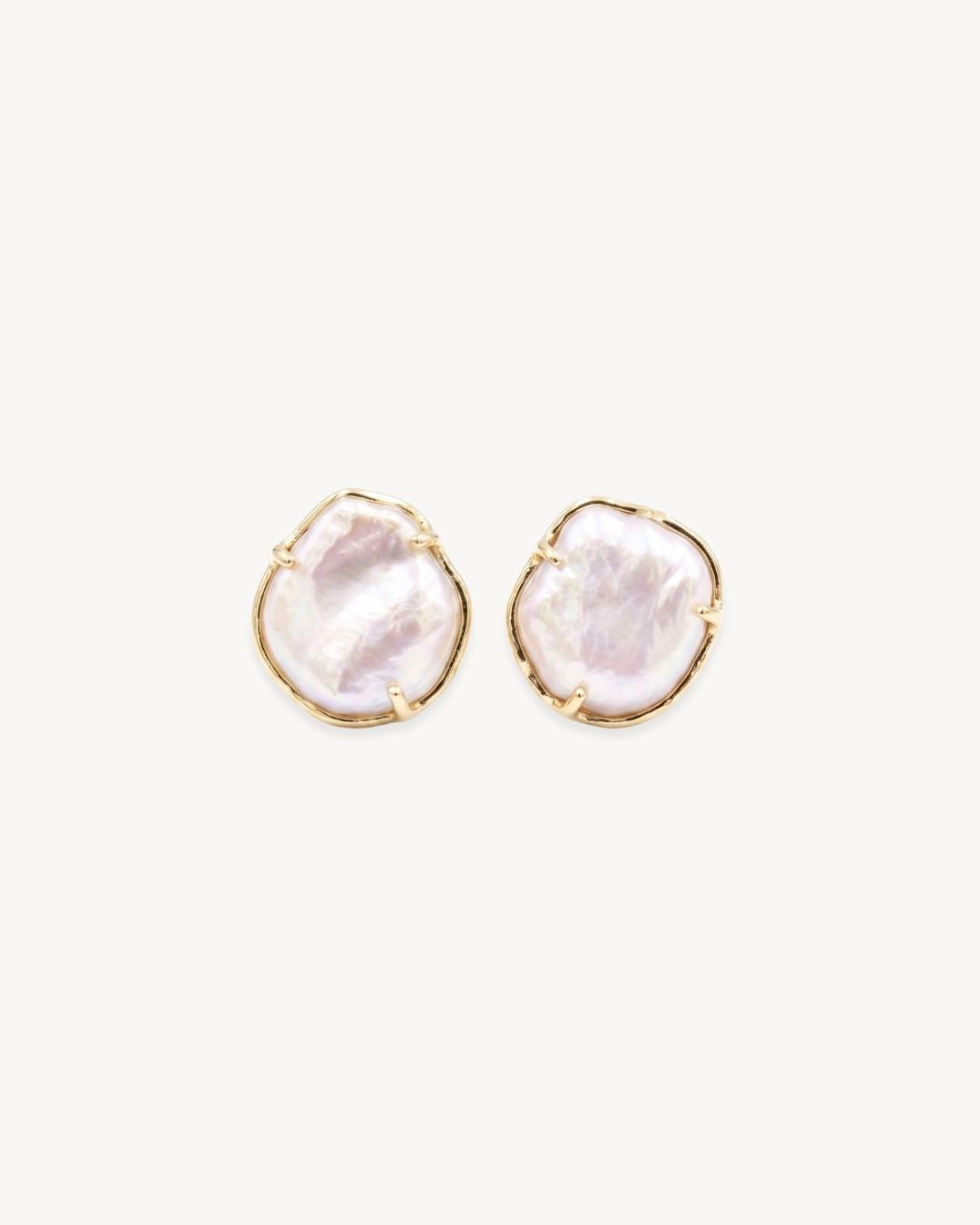 Sirena Stud Earrings with Baroque Pearl - Antonia Y. Jewelry