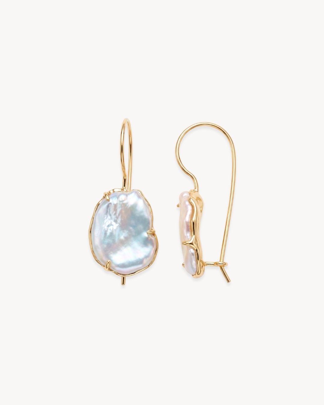 Sirena Hook Earrings with Baroque Pearl - Antonia Y. Jewelry