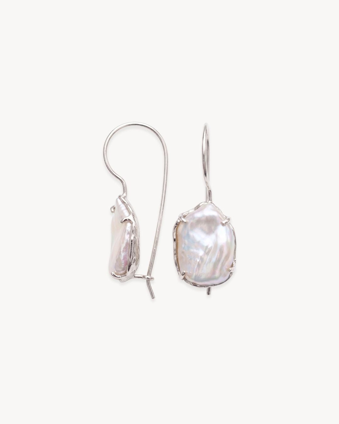 Sirena Hook Earrings with Baroque Pearl - Antonia Y. Jewelry