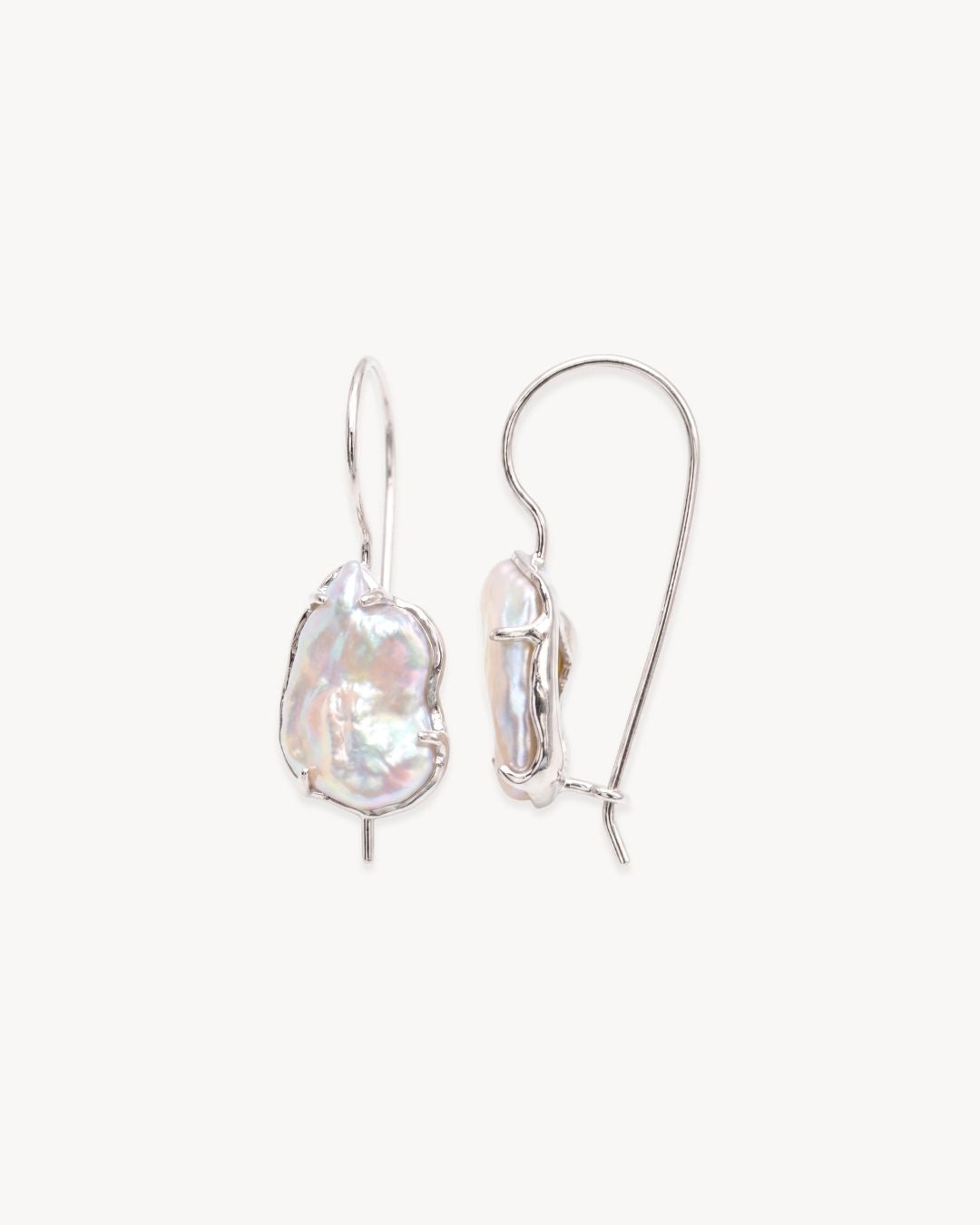 Sirena Hook Earrings with Baroque Pearl - Antonia Y. Jewelry