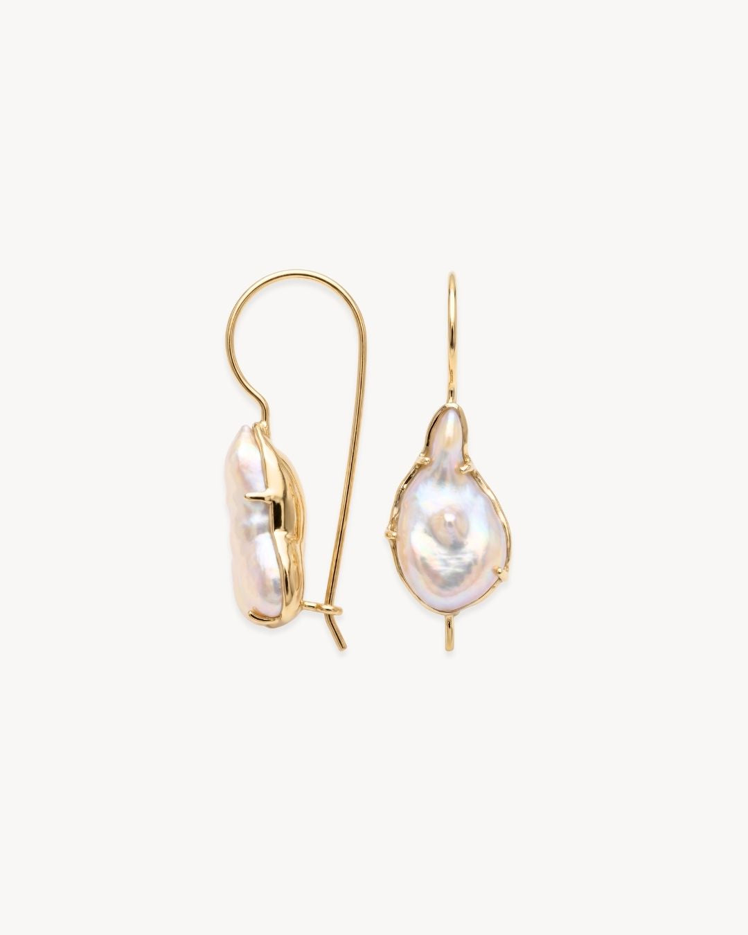 Sirena Hook Earrings with Baroque Pearl - Antonia Y. Jewelry