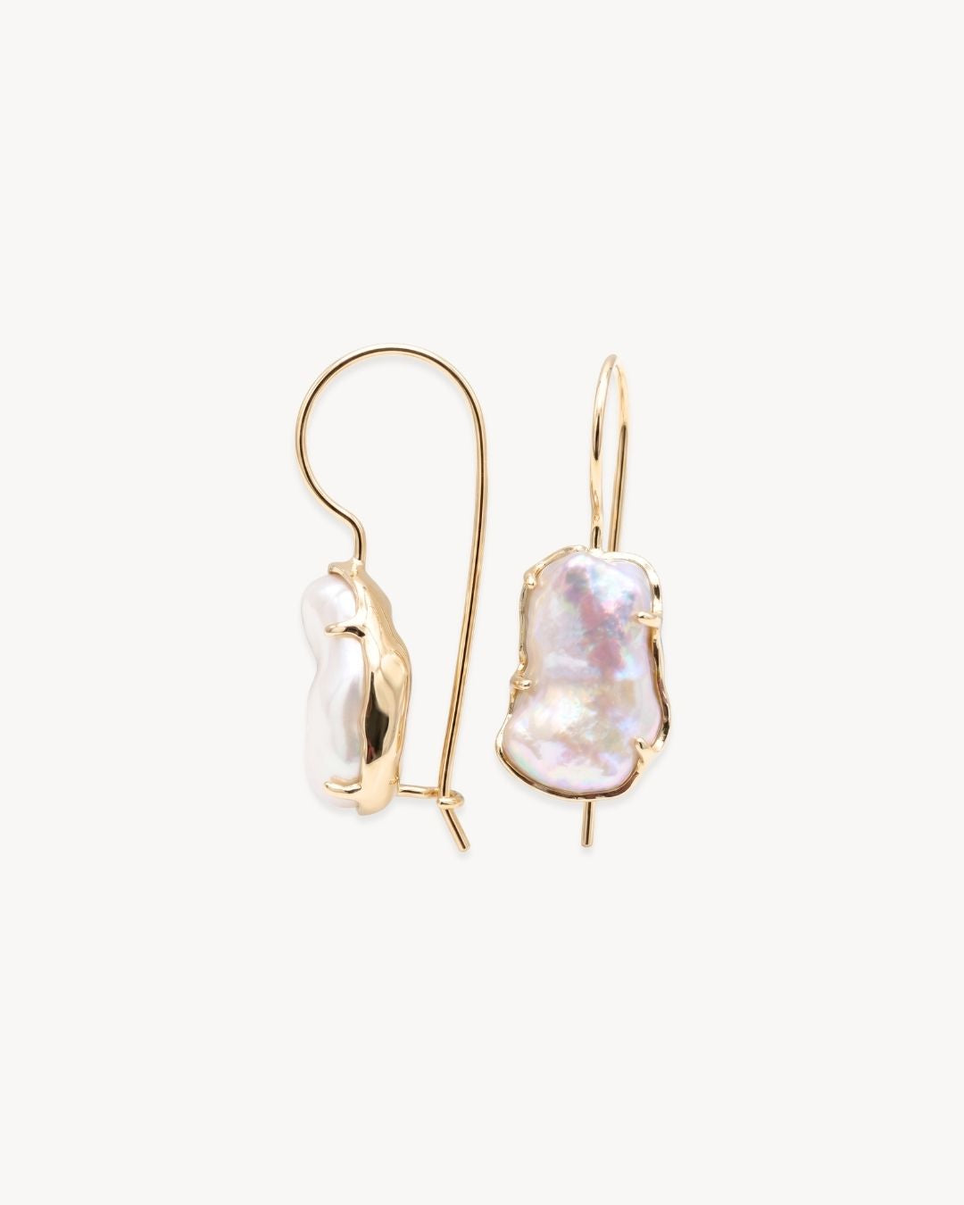 Sirena Hook Earrings with Baroque Pearl - Antonia Y. Jewelry