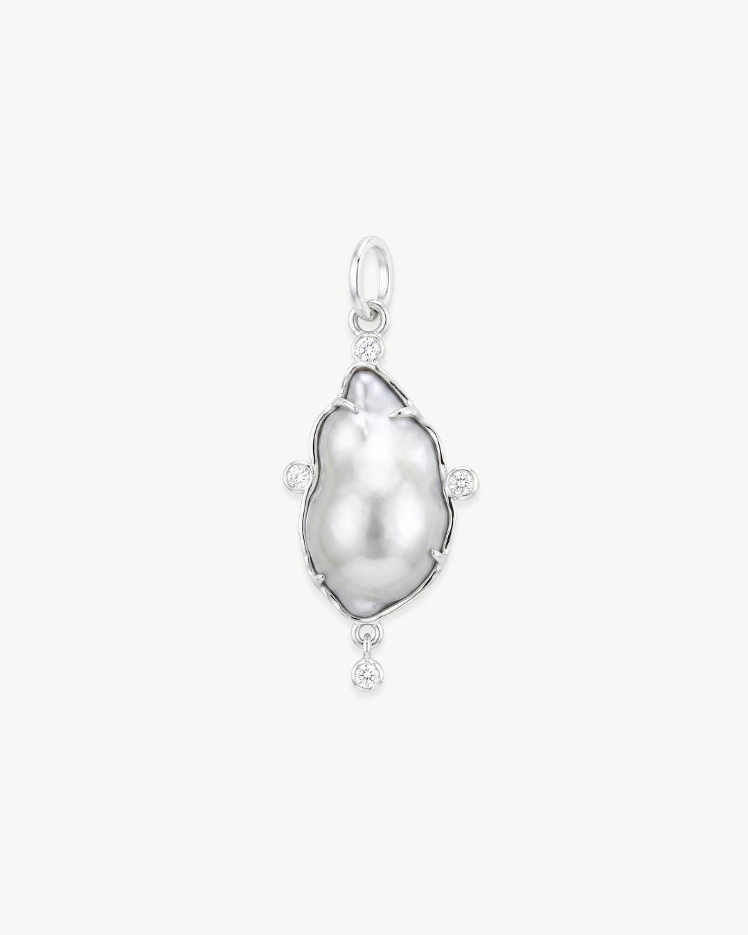 Sirena Pendant with Baroque Pearl & Moissanite - Antonia Y. Jewelry