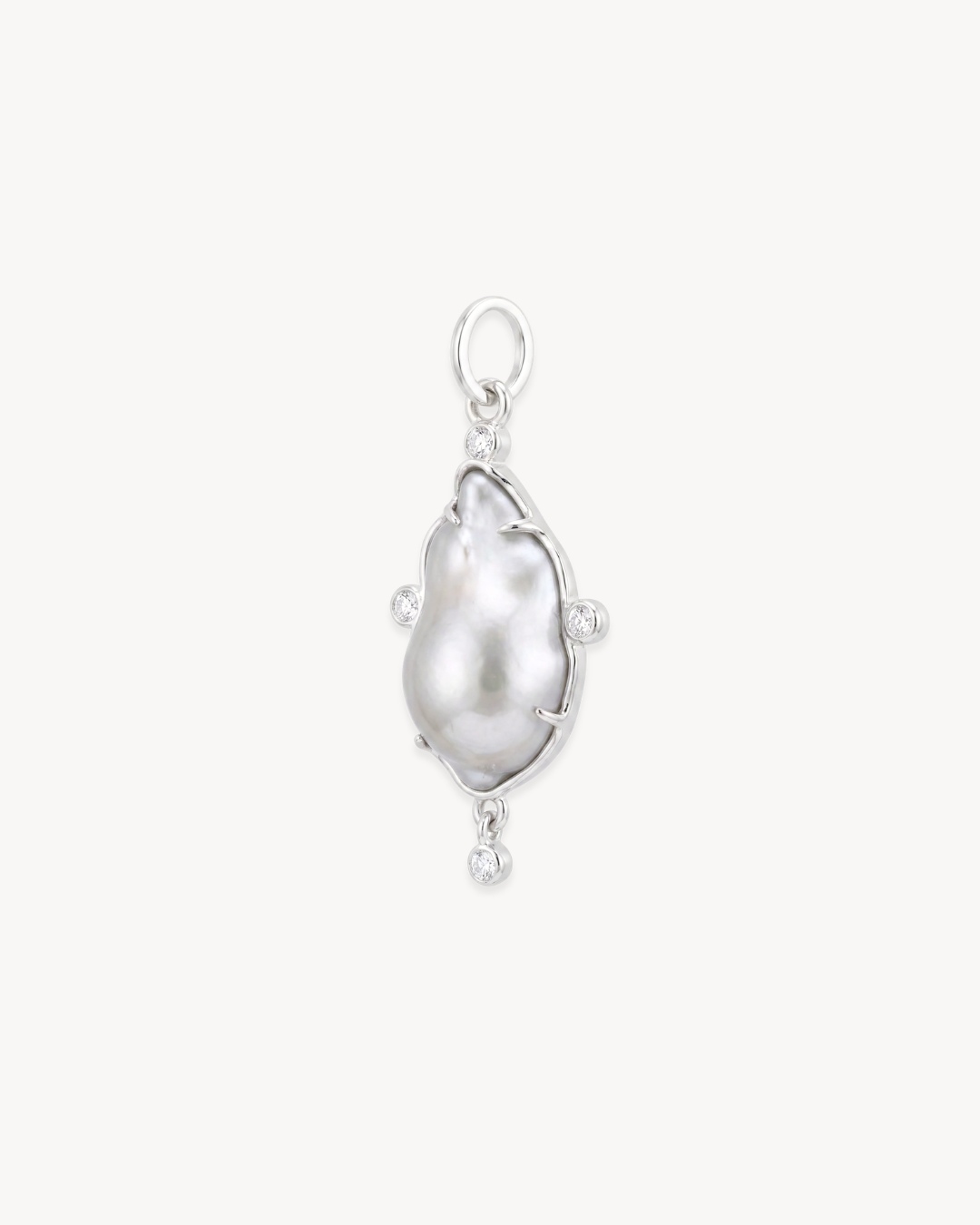 Sirena Pendant with Baroque Pearl & Moissanite - Antonia Y. Jewelry